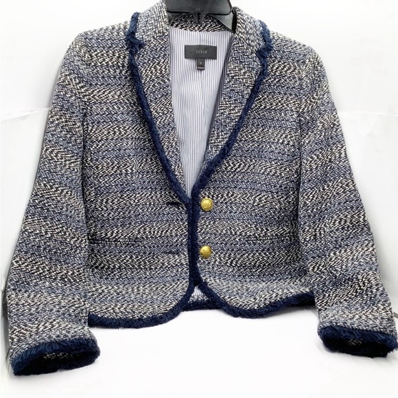 {J.Crew} Lady Jacket Tweed Boucle Fringe - Picture 3 of 8